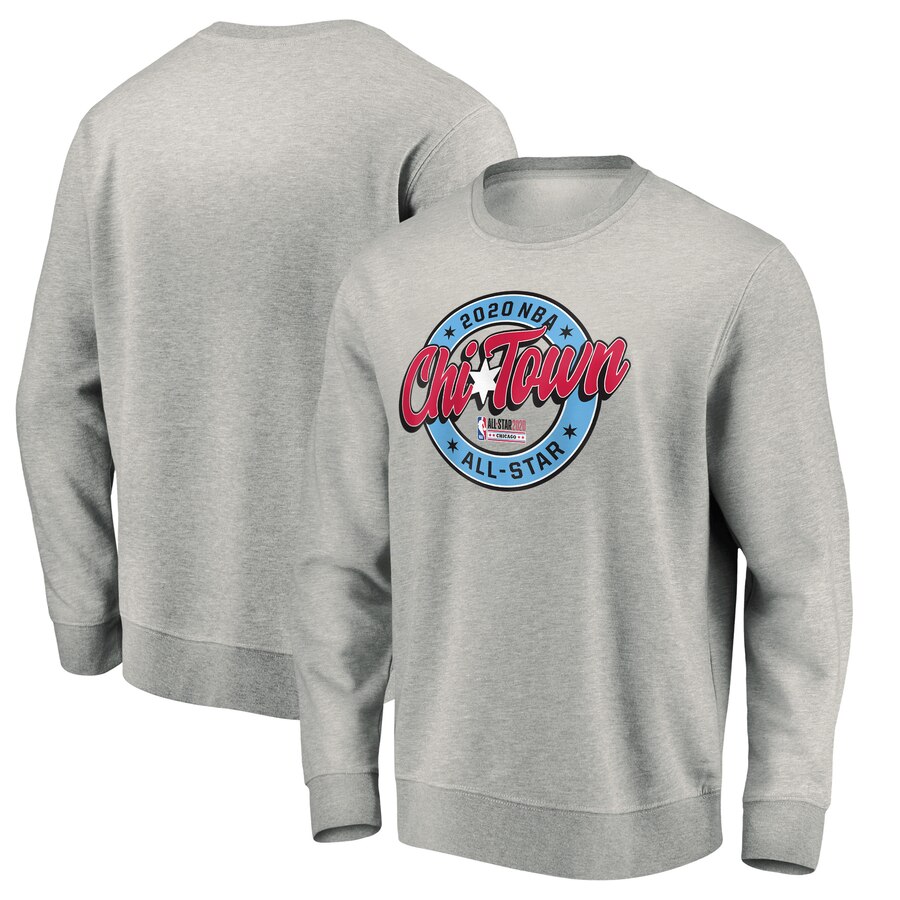 Men Fanatics Branded 2020 NBA AllStar Game Shooting Stars Pullover Sweatshirt  Heather Gray